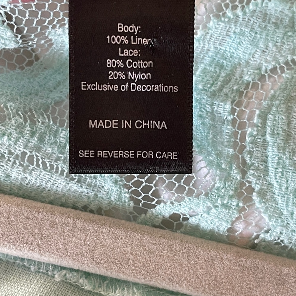 Ali Miles Teal Boho Tunic Top Lace Faux Pockets Lagenlook Resort Boho Large - Picture 8 of 8